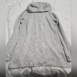 Grey Knit Cowl Neck Sweater